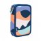 Penar Echipat Milan cu 2 Fermoare, Model The Fun, Dimensiuni 19.5x13x5 cm, Material Poliester, Culoare Albastru