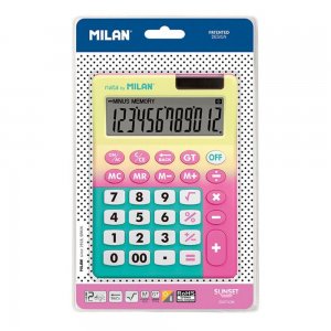 Calculator de Birou Milan, 12 Digits, Corp Plastic, Culoare Galben/Roz Calculator de Birou Milan, 12 Digits, Corp Plastic, Culoare Galben/Roz