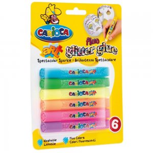 Set 6 Buc,Lipici cu Sclipici Carioca Neon