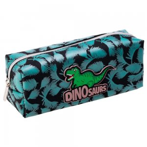 Penar Tip Borseta Ecada cu Fermoar, Model Dinosaurs, Dimensiuni 20.5x6.5x7.5 cm, Material Poliester, Culoare Negru/Verde Penar Tip Borseta Ecada cu Fermoar, Model Dinosaurs, Dimensiuni 20.5x6.5x7.5 cm, Material Poliester, Culoare Negru/Verde