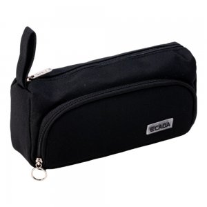Penar Tip Borseta Ecada cu 2 Fermoare, Dimensiuni 21.5x6.5x10 cm, Material Poliester, Culoare Negru Penar Tip Borseta Ecada cu 2 Fermoare, Dimensiuni 21.5x6.5x10 cm, Material Poliester, Culoare Negru