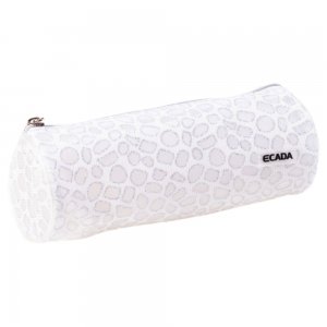Penar Tip Borseta Ecada cu Fermoar, Dimensiuni 20x7x7 cm, Material Poliester, Culoare Alb/Argintiu Penar Tip Borseta Ecada cu Fermoar, Dimensiuni 20x7x7 cm, Material Poliester, Culoare Alb/Argintiu