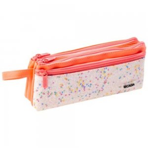 Penar Tip Borseta Ecada cu 3 Fermoare, Dimensiuni 20.5x5x8.5 cm, Material Piele Sintetica, Culoare Portocaliu Penar Tip Borseta Ecada cu 3 Fermoare, Dimensiuni 20.5x5x8.5 cm, Material Piele Sintetica, Culoare Portocaliu