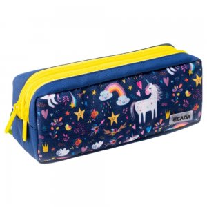 Penar Tip Borseta Ecada cu 2 Fermoare, Model Unicorn, Dimensiuni 21x7.5x6 cm, Material Poliester, Culoare Multicolor Penar Tip Borseta Ecada cu 2 Fermoare, Model Unicorn, Dimensiuni 21x7.5x6 cm, Material Poliester, Culoare Multicolor