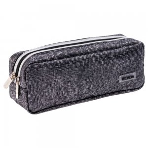 Penar Tip Borseta Ecada cu 2 Fermoare, Dimensiuni 20x7.5x6 cm, Material Piele Sintetica, Culoare Negru/Argintiu Penar Tip Borseta Ecada cu 2 Fermoare, Dimensiuni 20x7.5x6 cm, Material Piele Sintetica, Culoare Negru/Argintiu