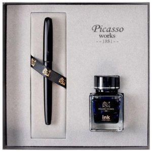Set Stilou si Calimara de Cerneala Picasso, Culoare Negru, Model 8858N Set Stilou si Calimara de Cerneala Picasso, Culoare Negru, Model 8858N