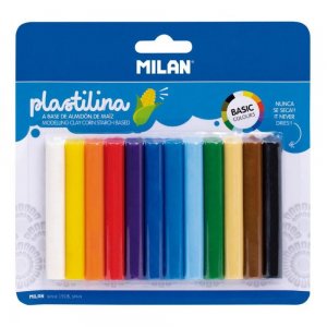 Plastilina Milan 12 Culori, 140 g