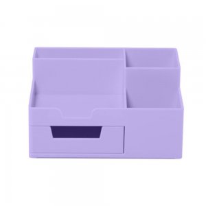 Suport Birou Ecada, 5 Compartimente de Plastic, Culoare Lila Suport Birou Ecada, 5 Compartimente de Plastic, Culoare Lila