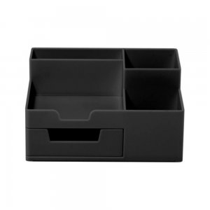 Suport Birou Ecada, 5 Compartimente de Plastic, Culoare Negru Suport Birou Ecada, 5 Compartimente de Plastic, Culoare Negru
