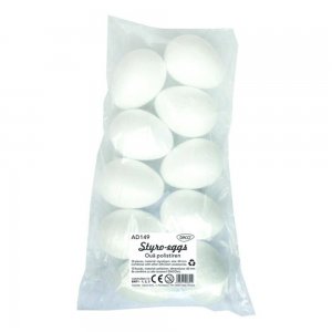 Oua Polistiren Daco, Culoare Alb, Dimenisuni 6 cm, 10 Buc/Set