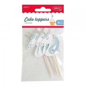 Unicorn Cake Toppers Daco, 6 Buc/Set Unicorn Cake Toppers Daco, 6 Buc/Set