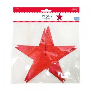 Steluta 3D Daco, Culoare rosie, Dimensiune 20 cm Steluta 3D Daco, Culoare rosie, Dimensiune 20 cm