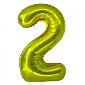 Balon Folie Cifra 2 Auriu Daco, 100 cm Balon Folie Cifra 2 Auriu Daco, 100 cm