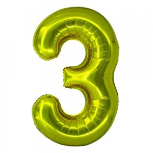 Balon Folie Cifra 3 Auriu Daco, 100 cm Balon Folie Cifra 3 Auriu Daco, 100 cm