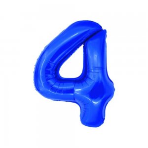 Balon Folie Cifra 4 Albastru Daco, 100 cm Balon Folie Cifra 4 Albastru Daco, 100 cm