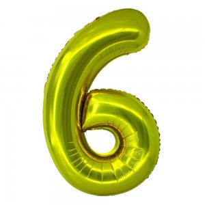 Balon Folie Cifra 6 Auriu Daco, 100 cm Balon Folie Cifra 6 Auriu Daco, 100 cm