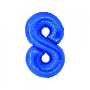 Balon Folie Cifra 8 Albastru Daco, 100 cm Balon Folie Cifra 8 Albastru Daco, 100 cm