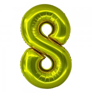 Balon Folie Cifra 8 Auriu Daco, 100 cm Balon Folie Cifra 8 Auriu Daco, 100 cm