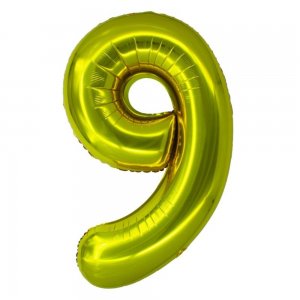 Balon Folie Cifra 9 Auriu Daco, 100 cm Balon Folie Cifra 9 Auriu Daco, 100 cm
