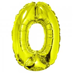 Balon Folie Cifra 0 Auriu Daco, 40 cm Balon Folie Cifra 0 Auriu Daco, 40 cm