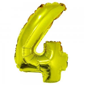 Balon Folie Cifra 4 Auriu Daco, 40 cm Balon Folie Cifra 4 Auriu Daco, 40 cm