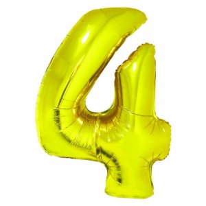 Balon Folie Cifra 4 Auriu Daco, 85 cm Balon Folie Cifra 4 Auriu Daco, 85 cm