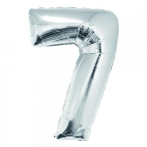 Balon Folie Cifra 7 Argintiu Daco, 85 cm Balon Folie Cifra 7 Argintiu Daco, 85 cm