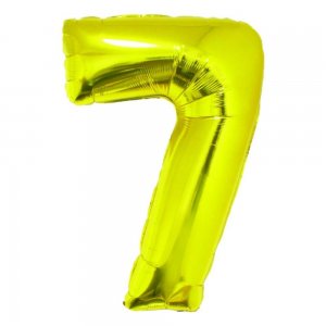 Balon Folie Cifra 7 Auriu Daco, 85 cm Balon Folie Cifra 7 Auriu Daco, 85 cm