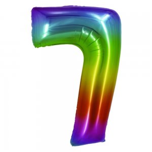 Balon Folie Cifra 7 Curcubeu Daco, 85 cm Balon Folie Cifra 7 Curcubeu Daco, 85 cm