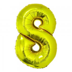 Balon Folie Cifra 8 Auriu Daco, 85 cm Balon Folie Cifra 8 Auriu Daco, 85 cm