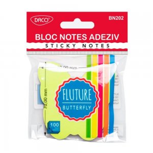 Bloc Notes Adeziv Daco Fluture, Dimensiune 70x70 mm, 100 File Bloc Notes Adeziv Daco Fluture, Dimensiune 70x70 mm, 100 File