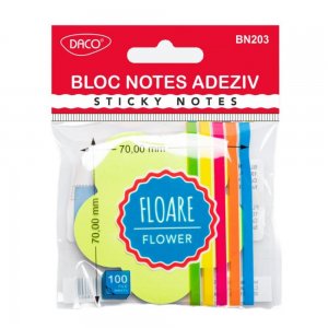 Bloc Notes Adeziv Daco Floare, Dimensiune 70x70 mm, 100 File Bloc Notes Adeziv Daco Floare, Dimensiune 70x70 mm, 100 File