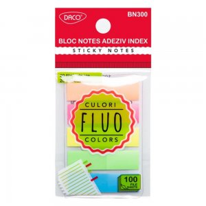 Bloc Notes Adeziv Daco Index, 5 Culori, Dimensiune 45x12 mm, 100 File Bloc Notes Adeziv Daco Index, 5 Culori, Dimensiune 45x12 mm, 100 File