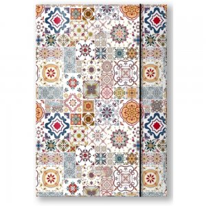 Mapa din Carton Laminat cu Elastic, Model Mandala Tiles