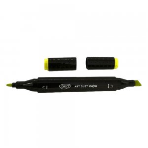 Marker Grafic cu 2 Capete Daco, Culoare Galben Fluorescent
