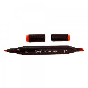Marker Grafic cu 2 Capete Daco, Culoare Rosu Vermilion