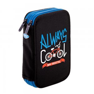 Penar Neechipat Daco cu 2 Fermoare, Model Always Cool, Dimensiuni 19.5x13x5 cm, Material Poliester, Culoare Negru Penar Neechipat Daco cu 2 Fermoare, Model Always Cool, Dimensiuni 19.5x13x5 cm, Material Poliester, Culoare Negru