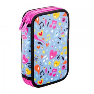 Penar Neechipat Daco cu 2 Fermoare, Model Love Music, Dimensiuni 19.5x13x5 cm, Material Poliester, Culoare Roz Penar Neechipat Daco cu 2 Fermoare, Model Love Music, Dimensiuni 19.5x13x5 cm, Material Poliester, Culoare Roz