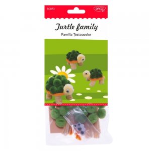 Set Creativ Daco Familia Testoaselor, 3 Buc/Set, Material Spuma si Sarma Plusata, Multicolor