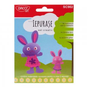 Set Creativ Daco Iepurase, 3 Buc/Set, Material Spuma, Multicolor