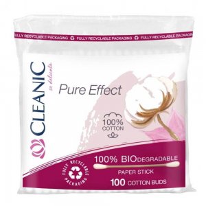 Betisoare de Urechi Biodegradabile, Pure Effect, Punga, 100 Buc Betisoare de Urechi Biodegradabile, Pure Effect, Punga, 100 Buc