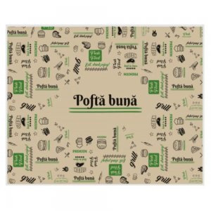 Napron Hartie de Tava Imprimata Model Fresh, Dimensiune 30x40 cm, 1000 Coli/Bax, Hartie Kraft Natur 70 g/m² Napron Hartie de Tava Imprimata Model Fresh, Dimensiune 30x40 cm, 1000 Coli/Bax, Hartie Kraft Natur 70 g/m²