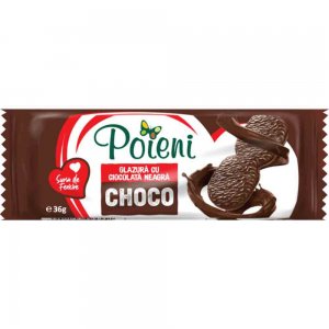 Biscuiti Poieni cu Glazura de Ciocolata Neagra, 36 g