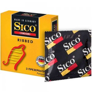 Prezervative Sico Ribbed, 3 Buc Prezervative Sico Ribbed, 3 Buc