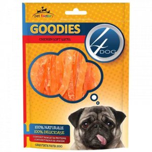 Recompense pentru Caini 4DOG Goodies, Soft Chicken Slices, 100 g