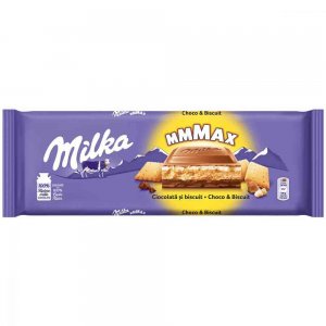 Ciocolata Milka Mmmax cu Lapte si Biscuiti, 300 g