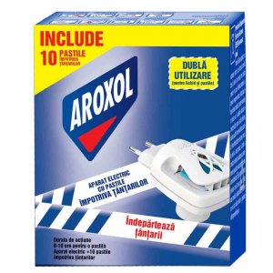 Aparat Electric Aroxol Impotriva Tantarilor, cu 10 Pastile Aparat Electric Aroxol Impotriva Tantarilor, cu 10 Pastile