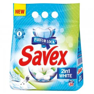 Detergent Automat Savex PowerZyme 2 in 1 White, 2 Kg Detergent Automat Savex PowerZyme 2 in 1 White, 2 Kg