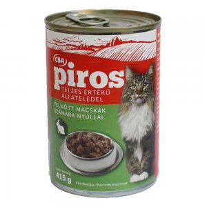 Conserva pentru Pisici Piros, Carne de Iepure, 415 g Conserva pentru Pisici Piros, Carne de Iepure, 415 g