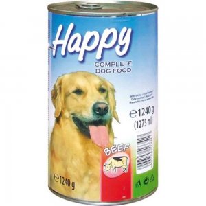 Conserva pentru Caini Happy, Carne de Vita, 1240 g